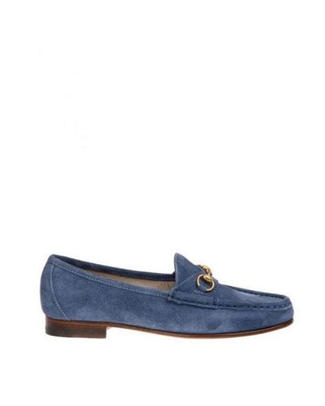 gucci light blue suede anniversario 1953 fannullone donne|Gucci Women's 1953 Moc Toe Loafers .